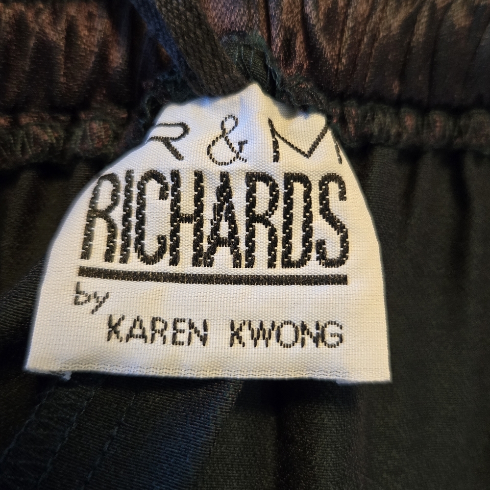 R & M RICHARDS BY KAREN WONG Vintage Satiny Flowy Elastic Waist Pant - Picture 5 of 8